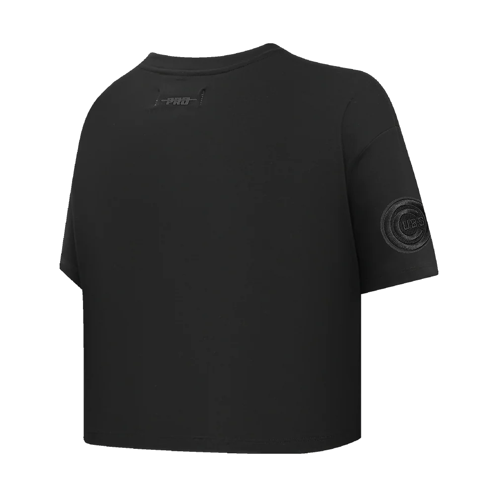 MLB CHICAGO CUBS NEUTRAL WOMEN'S BOXY TOP (BLACK) - Image 4