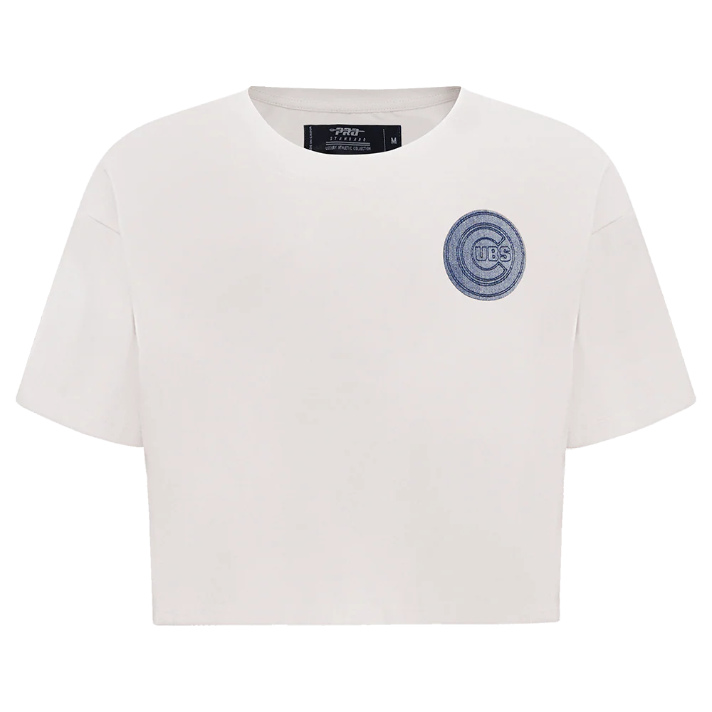 MLB CHICAGO CUBS VARSITY BLUES WOMEN'S BOXY TOP (LINEN)