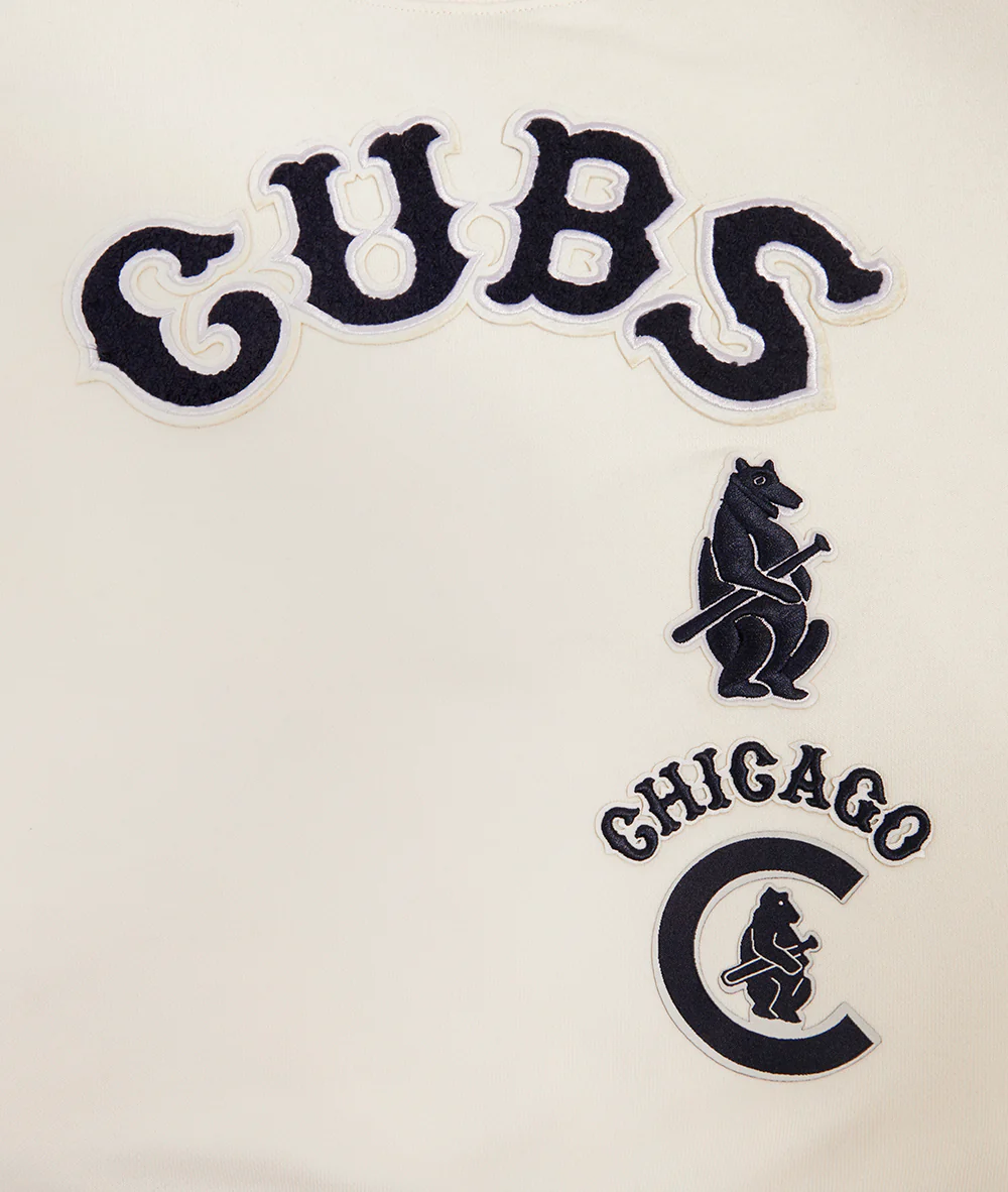 MLB CHICAGO CUBS RETRO CLASSIC WOMEN'S RIB CREWNECK (EGGSHELL/ MIDNIGHT NAVY) - Image 5