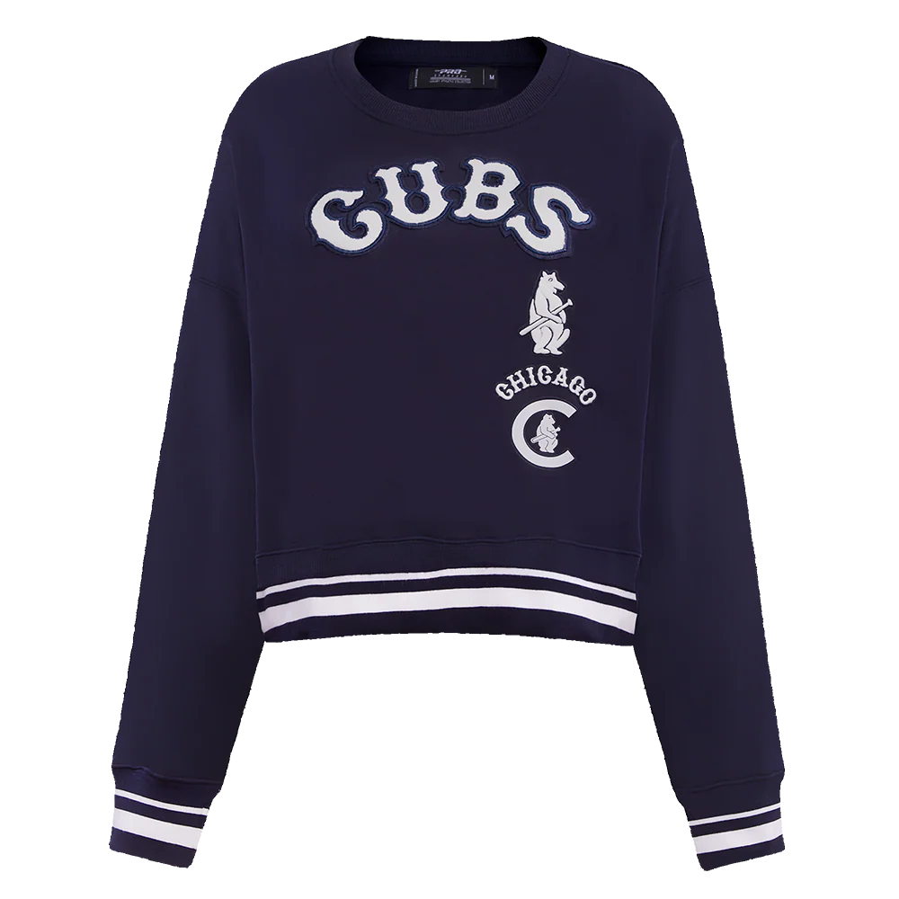 MLB CHICAGO CUBS RETRO CLASSIC WOMEN'S RIB CREWNECK (MIDNIGHT NAVY)