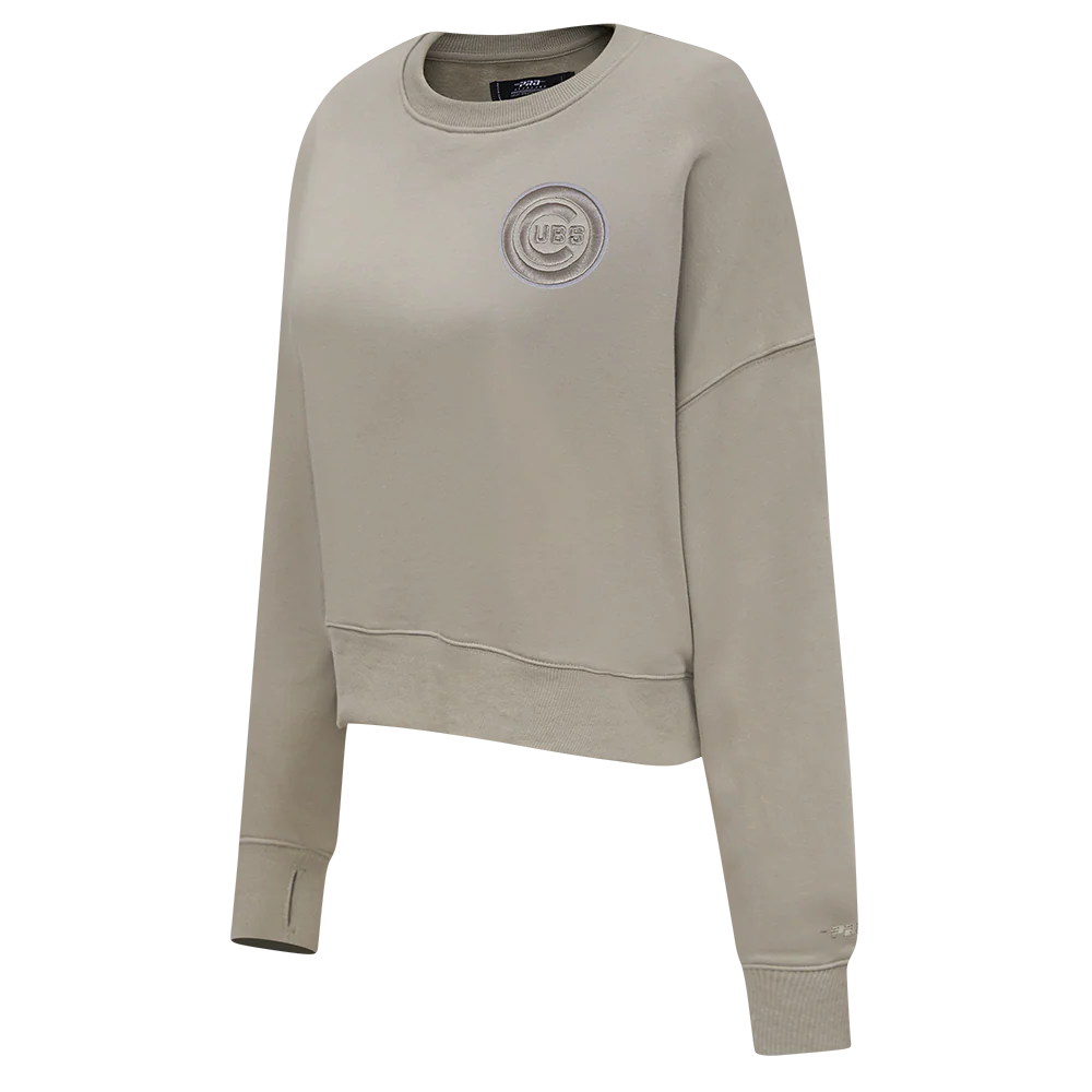 MLB CHICAGO CUBS NEUTRAL WOMEN'S CREWNECK (TAUPE) - Image 2