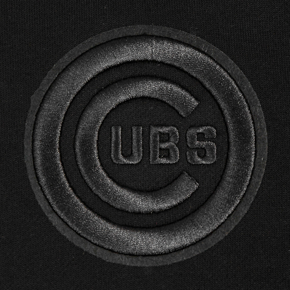 MLB CHICAGO CUBS NEUTRAL WOMEN'S CROPPED PULLOVER HOODIE (BLACK) - Image 5