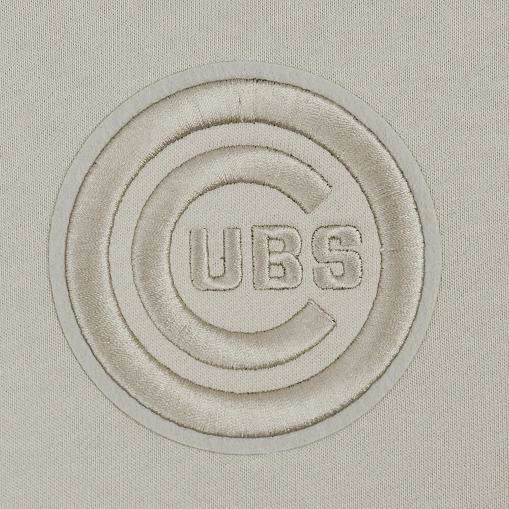 MLB CHICAGO CUBS NEUTRAL WOMEN'S CROPPED PULLOVER HOODIE (TAUPE) - Image 5