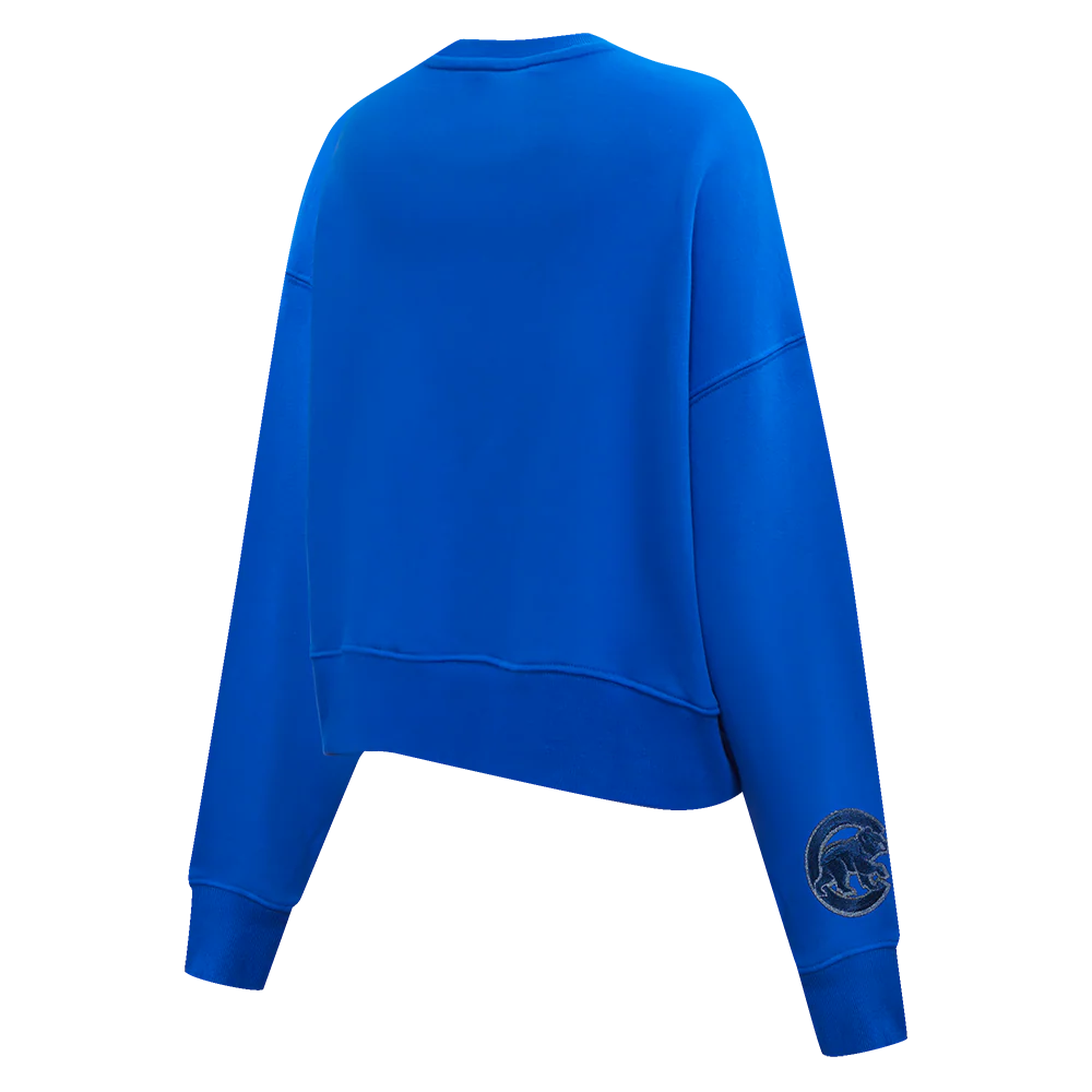 MLB CHICAGO CUBS VARSITY BLUES WOMEN'S CREWNECK (ROYAL BLUE) - Image 4