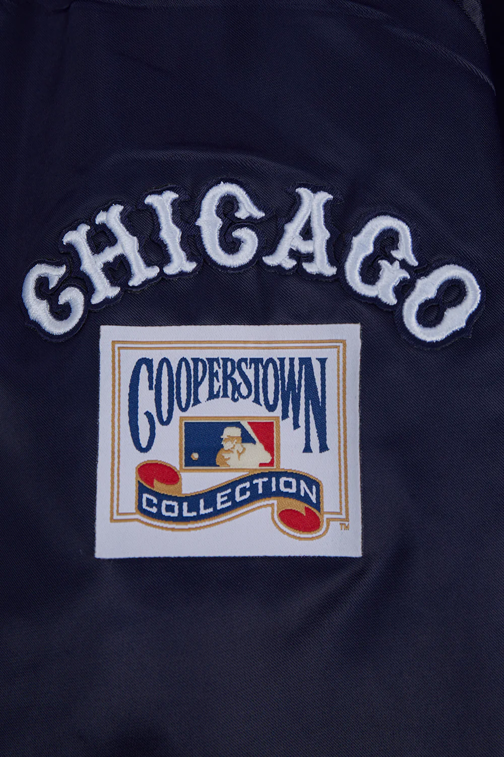 MLB CHICAGO CUBS RETRO CLASSIC WOMEN'S RIB SATIN JACKET (MIDNIGHT NAVY) - Image 6