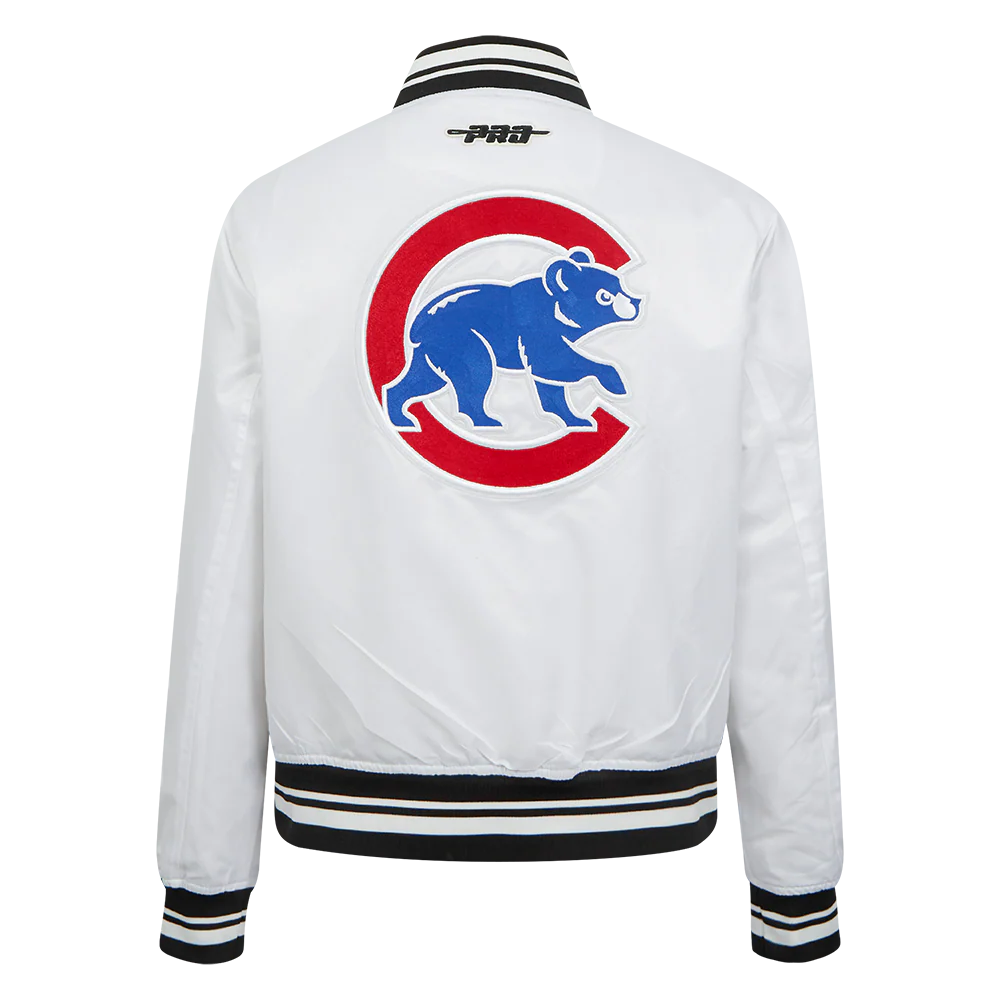 MLB CHICAGO CUBS CITY RANSOM WOMEN'S RIB SATIN JACKET (WHITE/BLACK) - Image 3