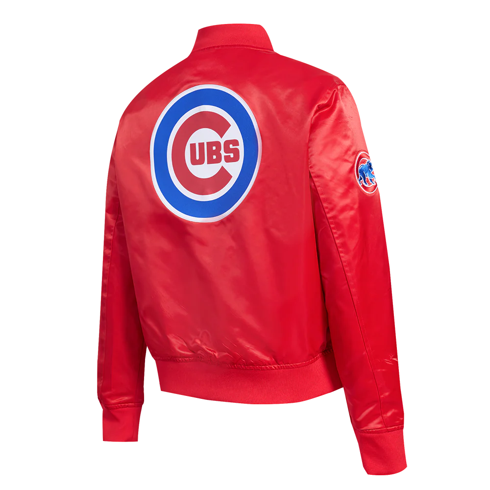 MLB CHICAGO CUBS CLASSIC WOMEN'S SATIN JACKET (RED) - Image 4