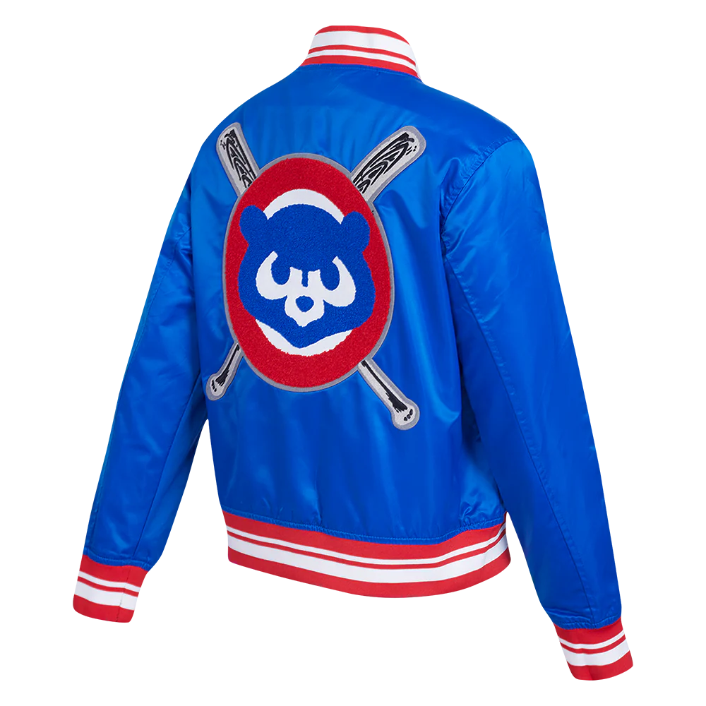 MLB CHICAGO CUBS MASHUP WOMEN'S SATIN JACKET (ROYAL BLUE/RED) - Image 4