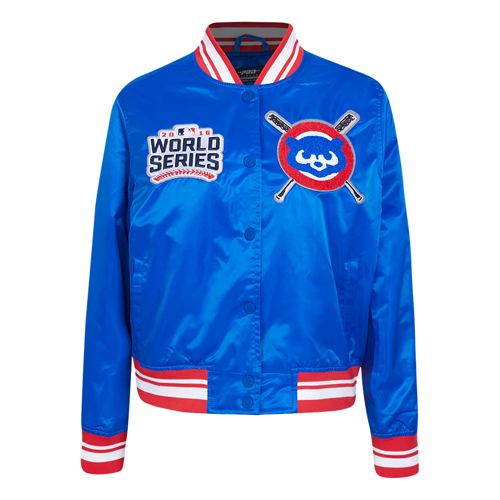 MLB CHICAGO CUBS MASHUP WOMEN'S SATIN JACKET (ROYAL BLUE/RED) - Image 8
