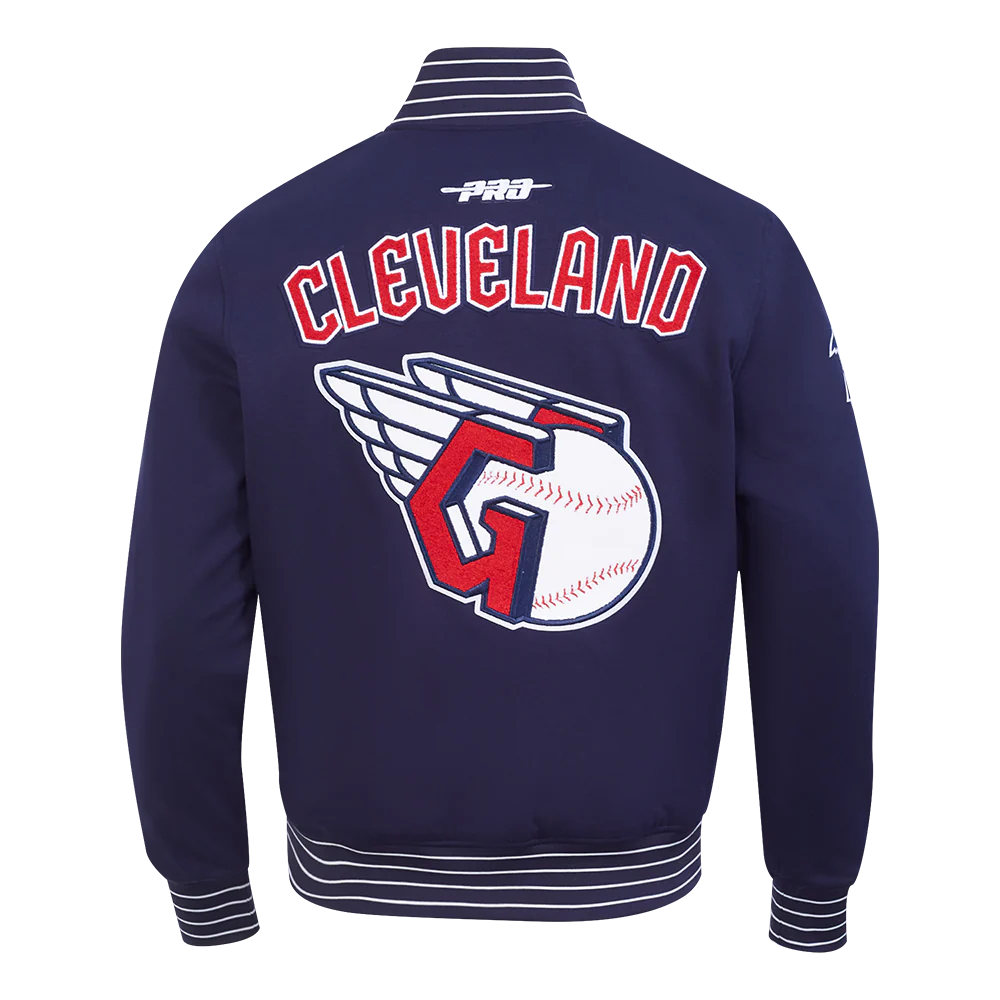 MLB CLEVELAND GUARDIANS CURRENT LOGO PRO GAME DAY MEN'S DOUBLE KNIT JACKET (MIDNIGHT NAVY/WHITE) - Image 3
