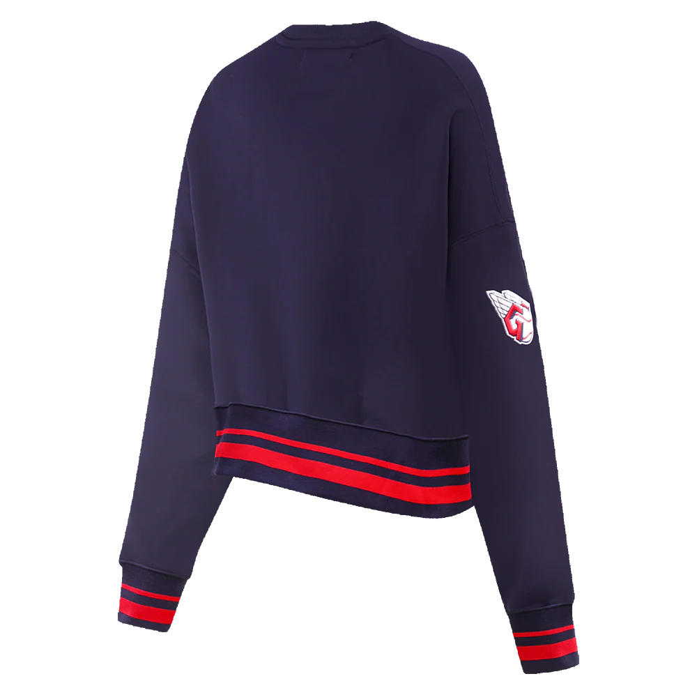MLB CLEVELAND GUARDIANS RETRO CLASSIC WOMEN'S CREWNECK (MIDNIGHT NAVY/RED/MIDNIGHT NAVY) - Image 3