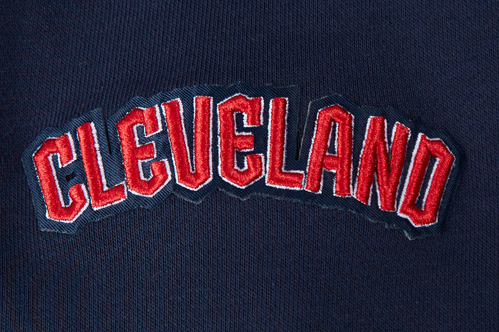 MLB CLEVELAND GUARDIANS RETRO CLASSIC WOMEN'S CROPPED PULLOVER HOODIE (MIDNIGHT NAVY/RED/MIDNIGHT NAVY) - Image 6