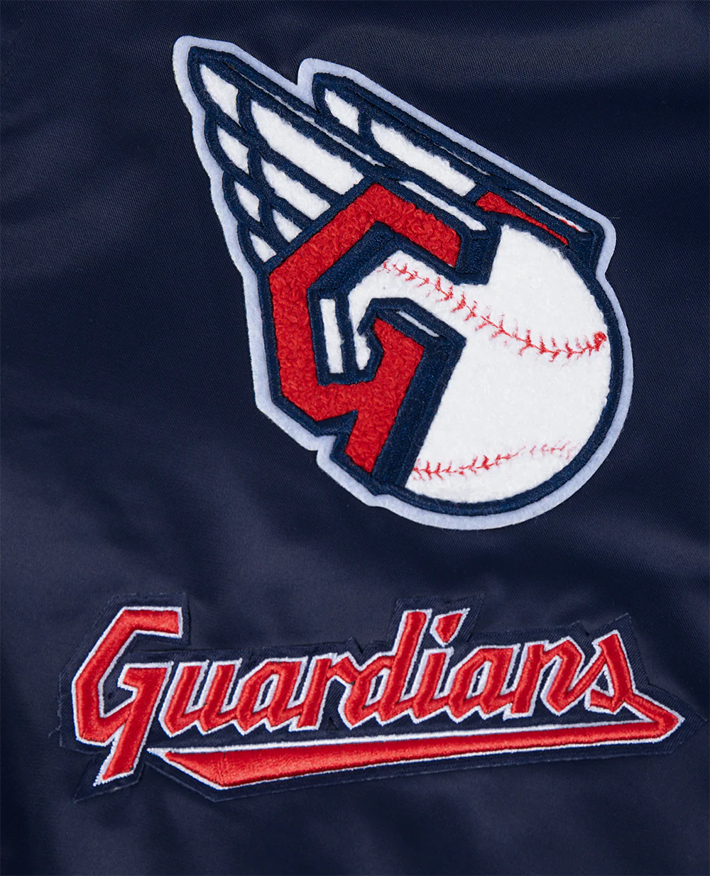MLB CLEVELAND GUARDIANS RETRO CLASSIC WOMEN'S RIB SATIN JACKET (MIDNIGHT NAVY/RED/MIDNIGHT NAVY) - Image 5