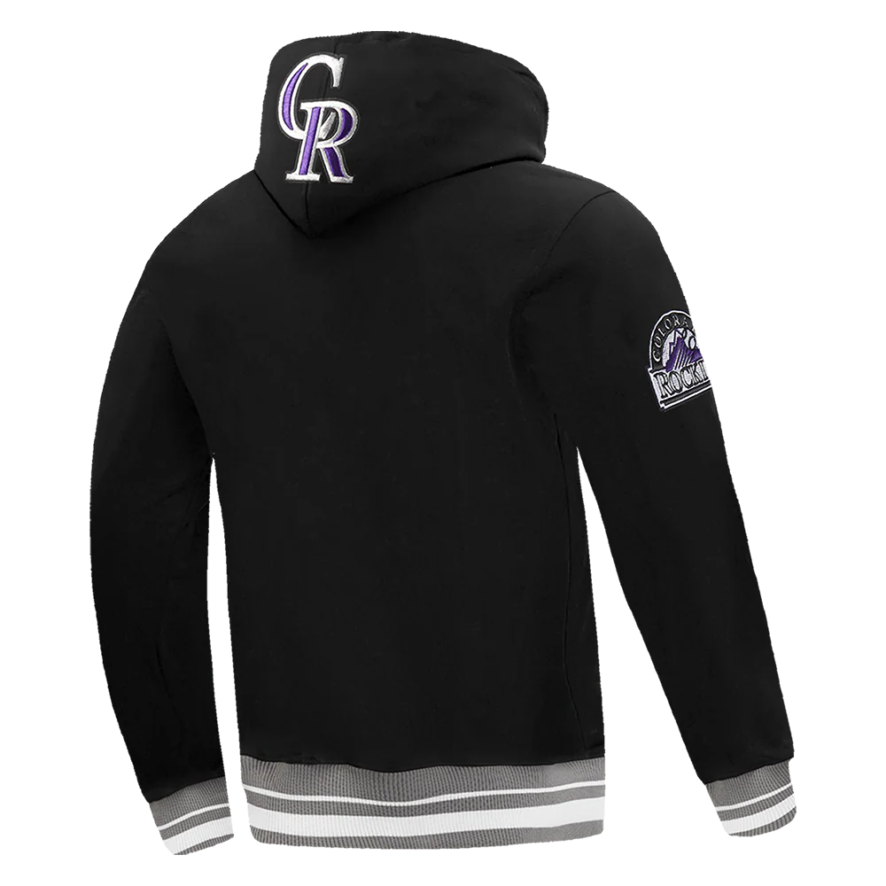 MLB COLORADO ROCKIES RETRO CLASSIC MEN'S PULLOVER HOODIE (BLACK/GRAY) - Image 4