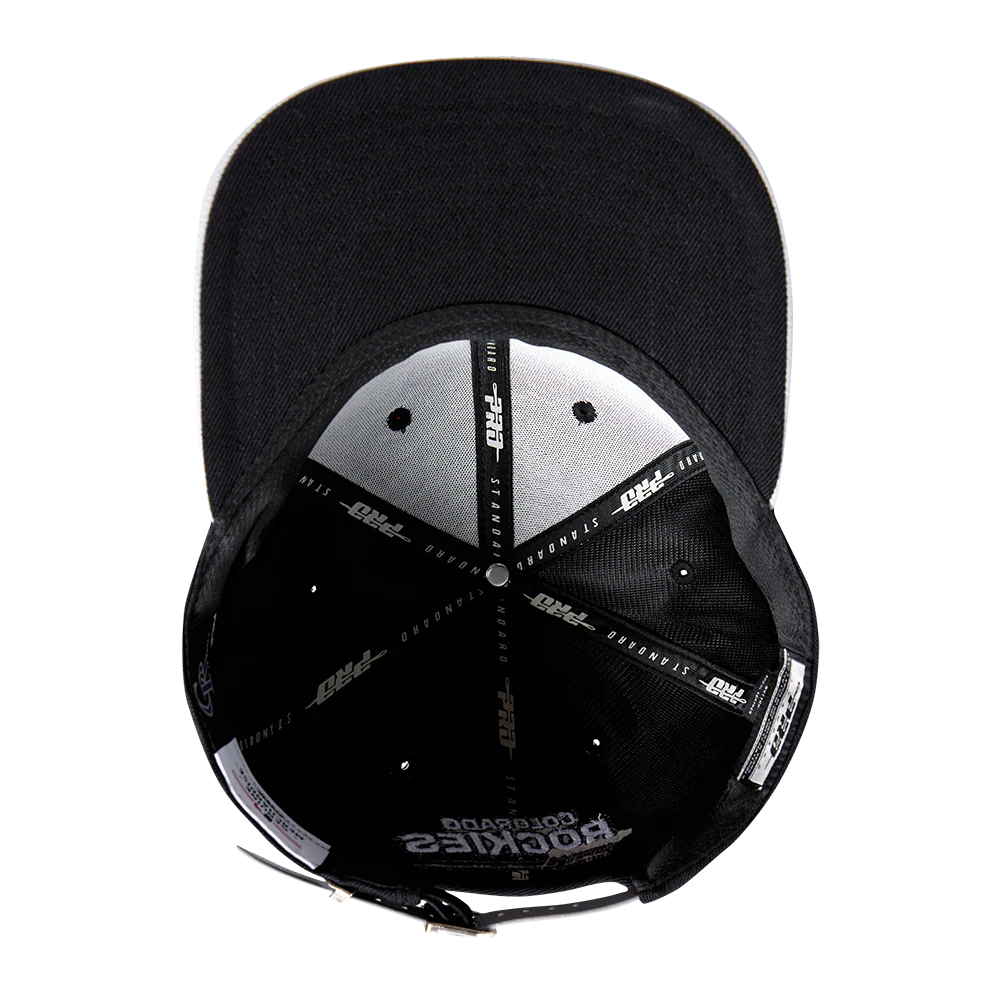 MLB COLORADO ROCKIES FAST LANE LOGO WOOL STRAPBACK (BLACK) - Image 6