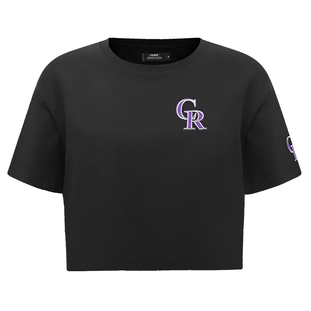 MLB COLORADO ROCKIES CLASSIC SINGLE JERSEY BOXY TEE (BLACK)