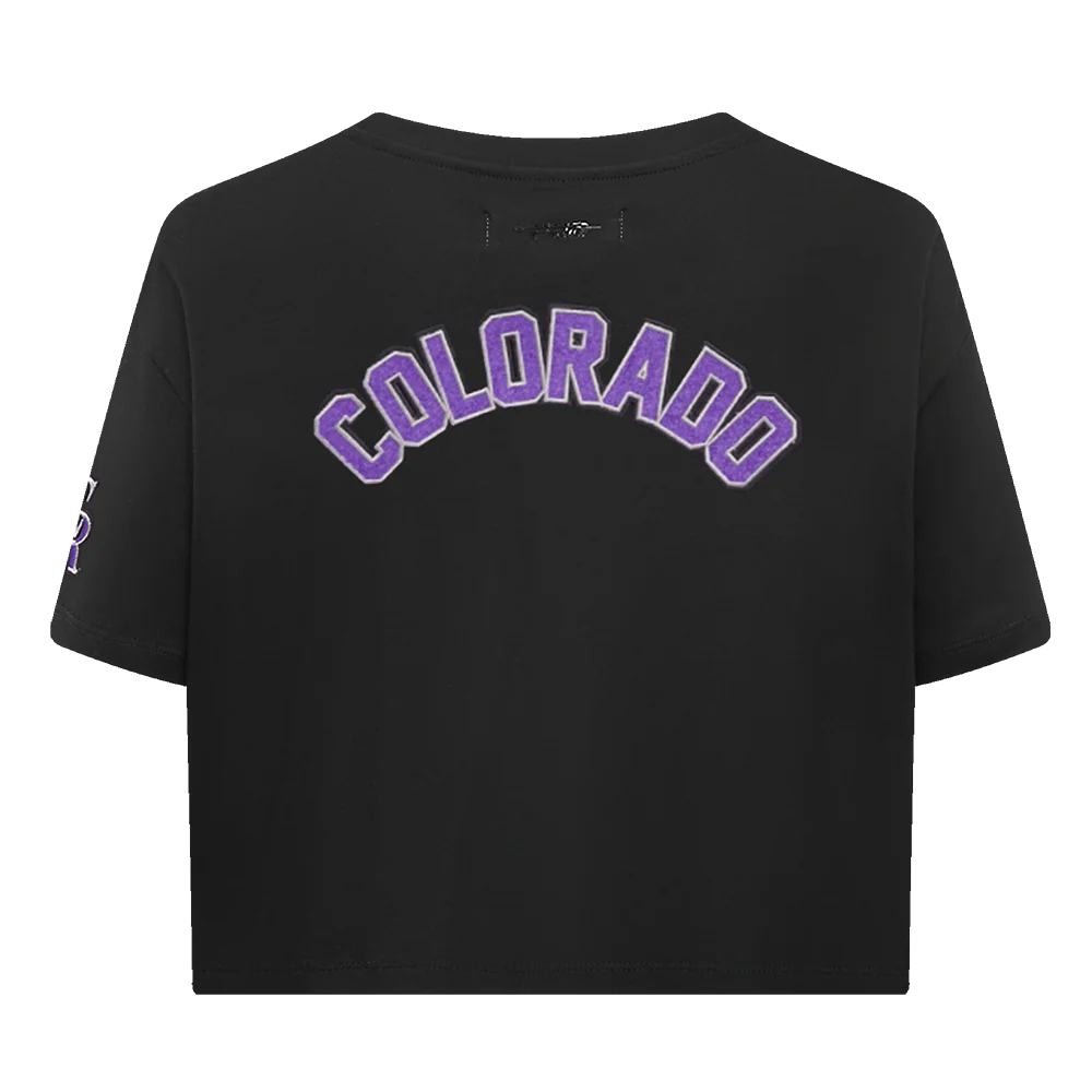 MLB COLORADO ROCKIES CLASSIC SINGLE JERSEY BOXY TEE (BLACK) - Image 3