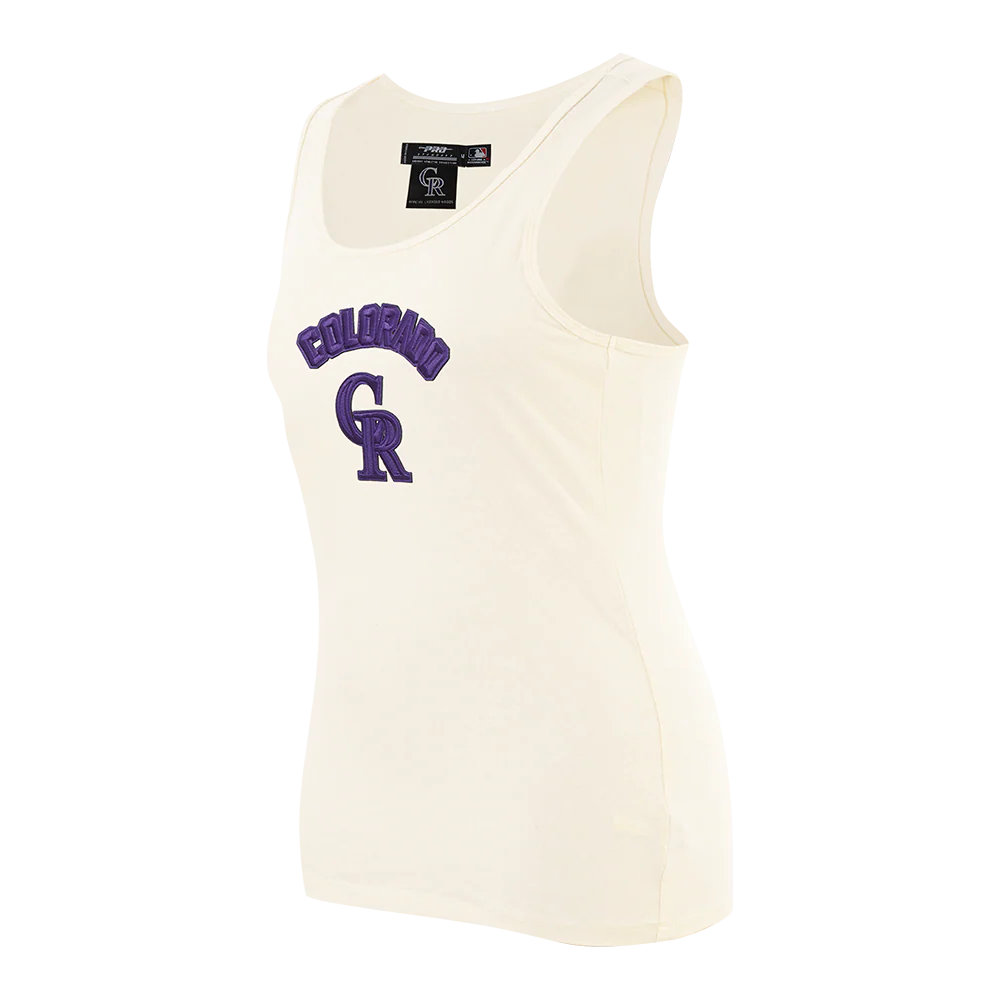 MLB COLORADO ROCKIES TRIPLE TONAL RELAXED FIT WOMEN'S RACERBACK (EGGSHELL) - Image 2