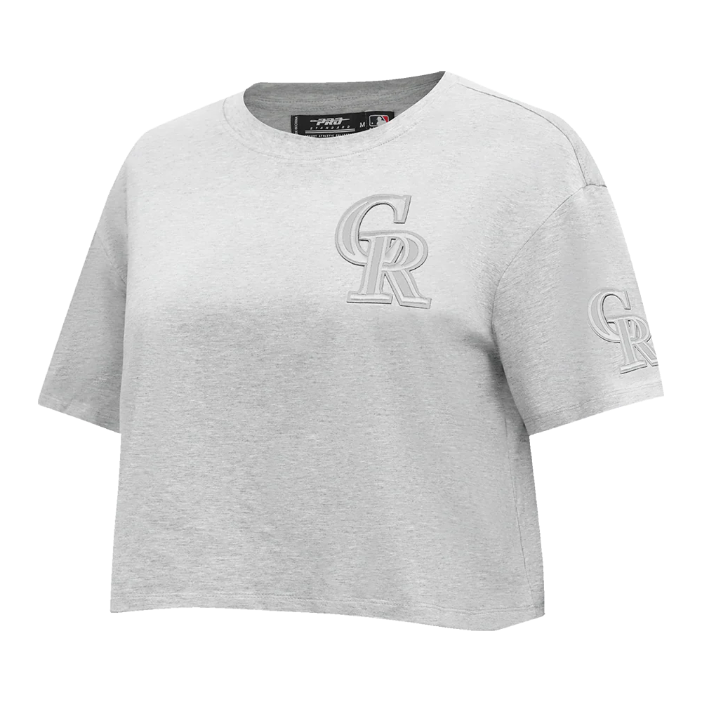 MLB COLORADO ROCKIES TRIPLE TONAL SINGLE JERSEY BOXY WOMEN'S TEE (HEATHER GREY) - Image 2