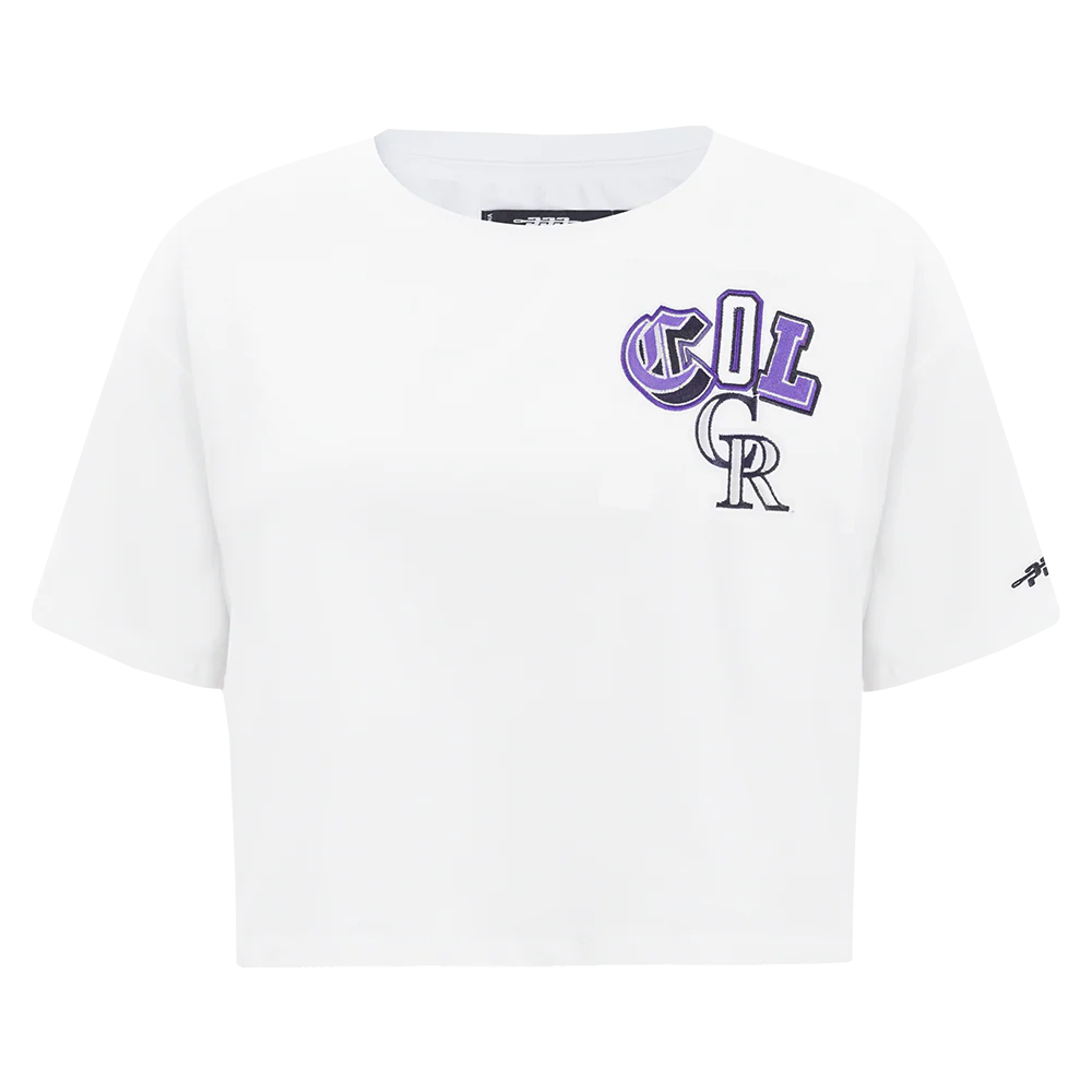 MLB COLORADO ROCKIES CITY RANSOM WOMEN'S SJ BOXY TEE (WHITE)