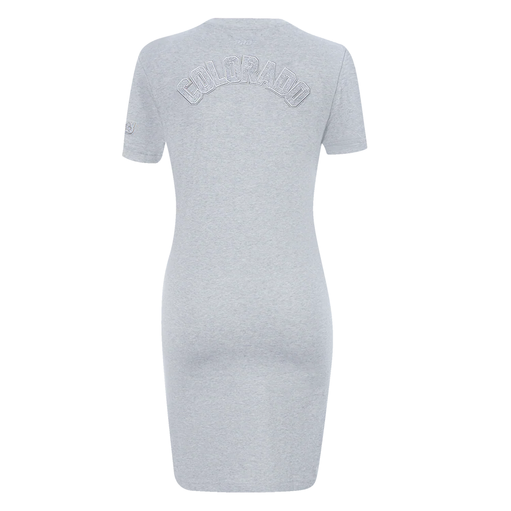 MLB COLORADO ROCKIES TRIPLE TONAL BODYCON WOMEN'S DRESS (HEATHER GREY) - Image 3