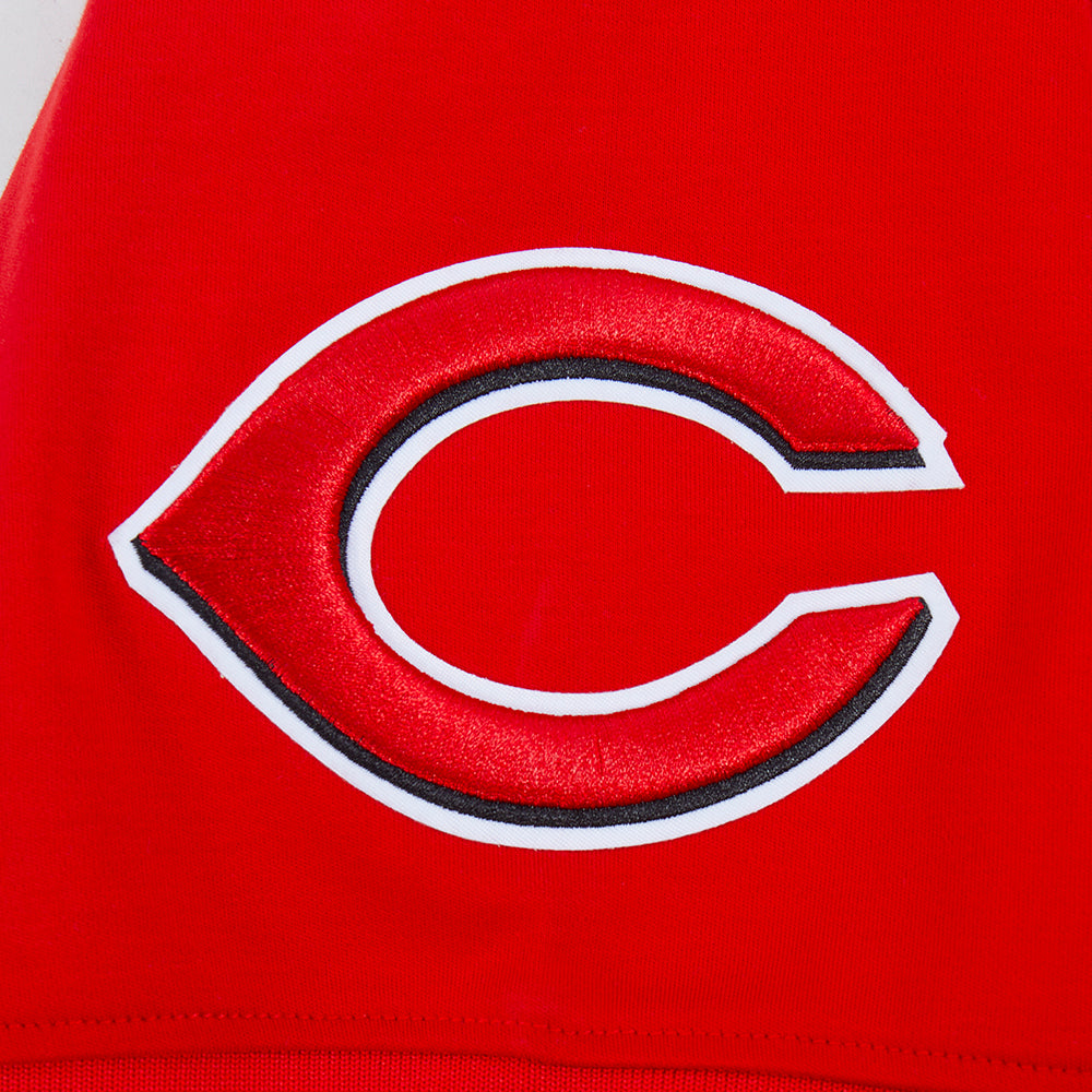 MLB CINCINNATI REDS CLASSIC CHENILLE MEN'S DOUBLE KNIT SHORT SLEEVE PULLOVER HOODIE (RED) - Image 6