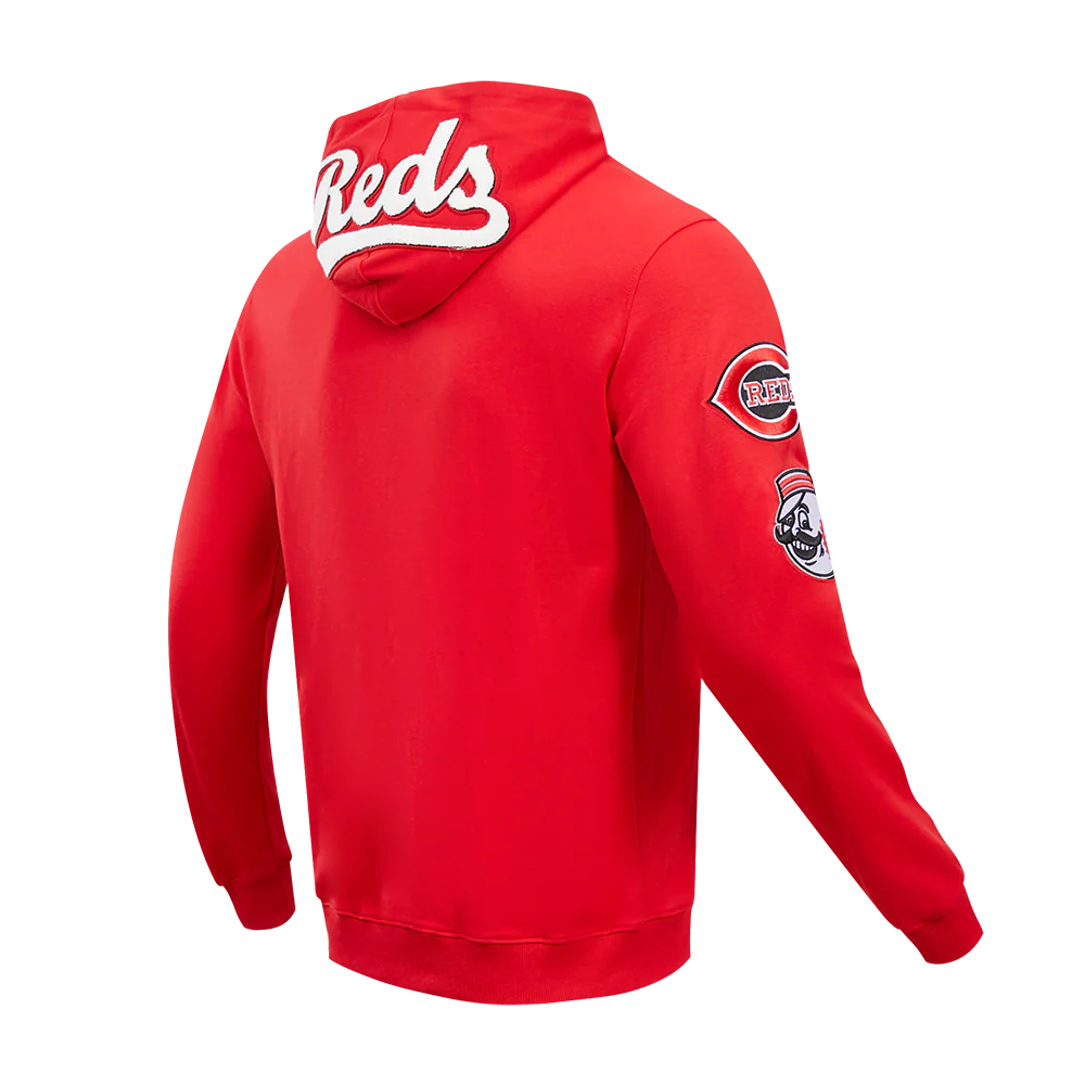 MLB CINCINNATI REDS CLASSIC CHENILLE MEN'S FULL ZIP PULLOVER HOODIE (RED) - Image 5