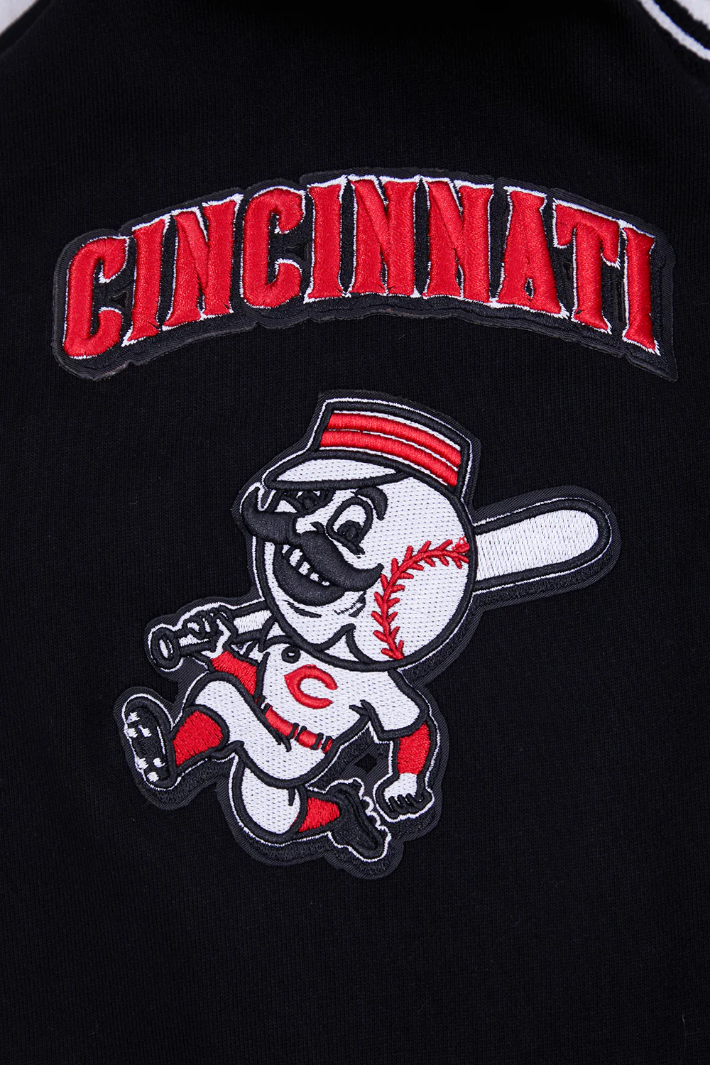 MLB CINCINNATI REDS MASHUP MEN'S RIB PULLOVER HOODIE (BLACK/RED/BLACK) - Image 7