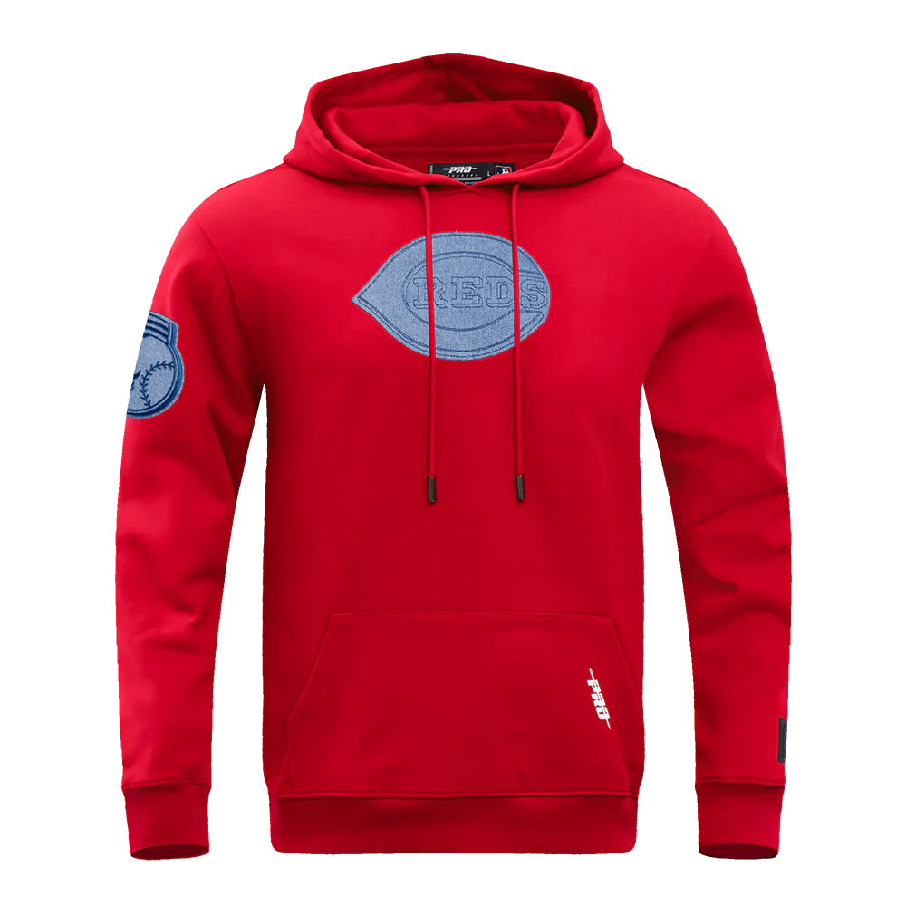 MLB CINCINNATI REDS VARSITY BLUES MEN'S PULLOVER HOODIE (RED)