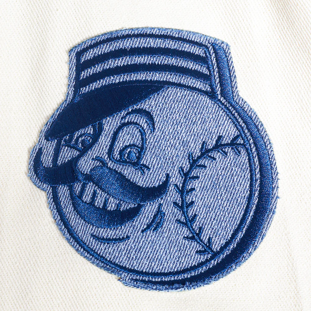 MLB CINCINNATI REDS VARSITY BLUES MEN'S DENIM VARSTIY JACKET (DENIM/LINEN) - Image 5