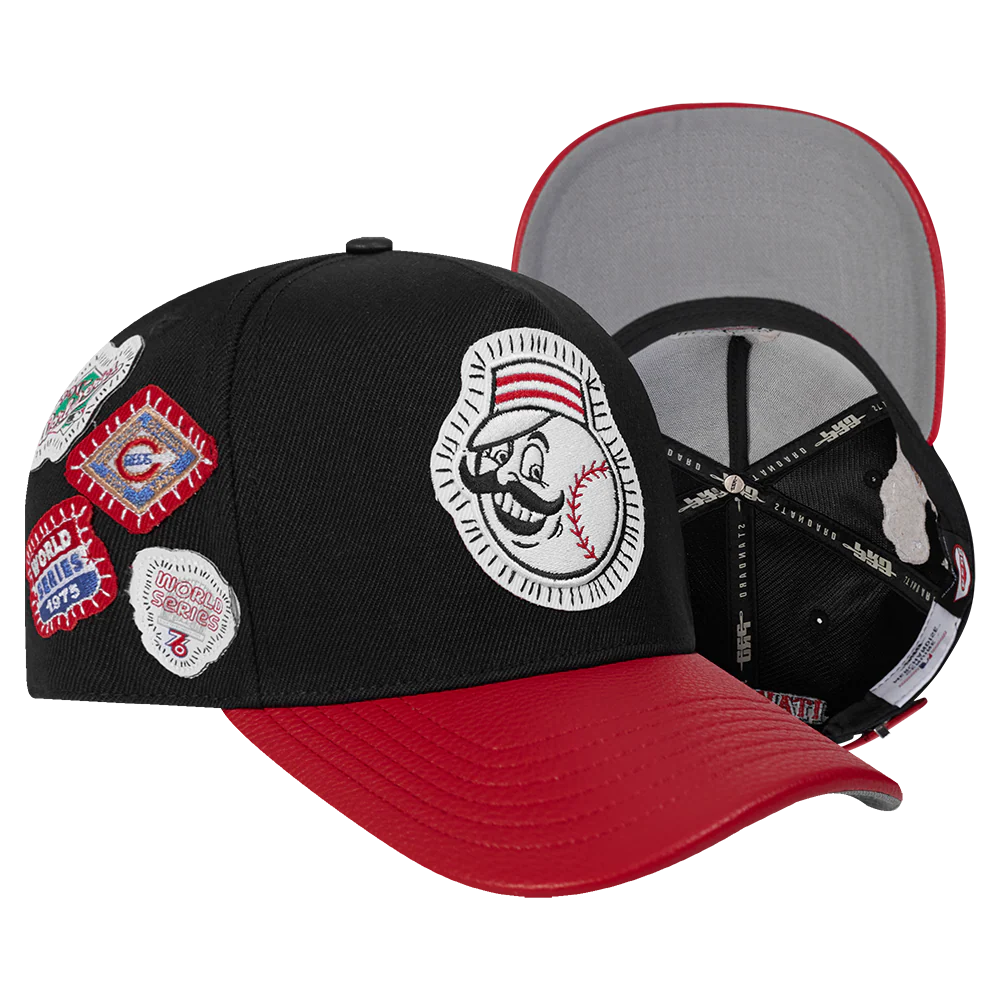 MLB CINCINNATI REDS DIY PICK STITCH LEATHER PINCH FRONT STRAPBAC (BLACK) - Image 7