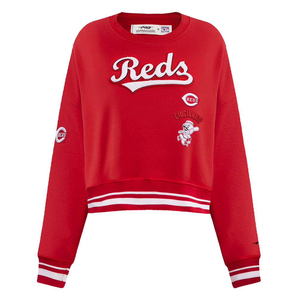 MLB CINCINNATI REDS RETRO CLASSIC WOMEN'S RIB CREWNECK (RED)