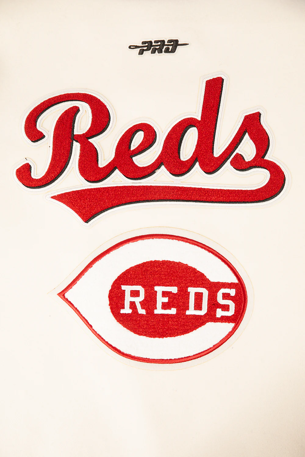 MLB CINCINNATI REDS RETRO CLASSIC WOMEN'S RIB WOOL VARSITY JACKET (EGGSHELL/ RED) - Image 10
