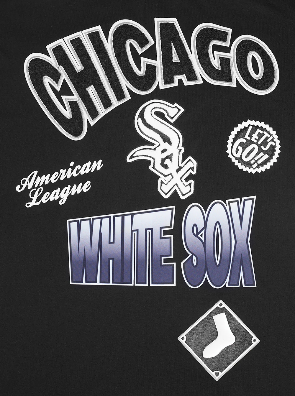 MLB CHICAGO WHITE SOX TURN IT UP MEN'S CJ DROP SHOULDER TEE (BLACK) - Image 5