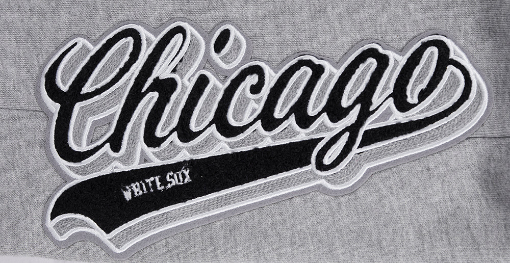 MLB CHICAGO WHITE SOX SCRIPT TAIL MEN'S RIB FLEECE SWEATPANT (HEATHER GRAY/BLACK) - Image 7