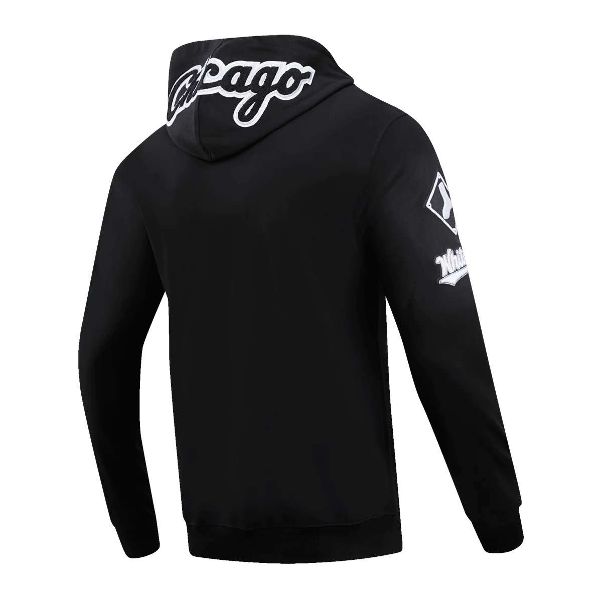 MLB CHICAGO WHITE SOX CLASSIC CHENILLE MEN'S PULLOVER HOODIE (BLACK) - Image 4