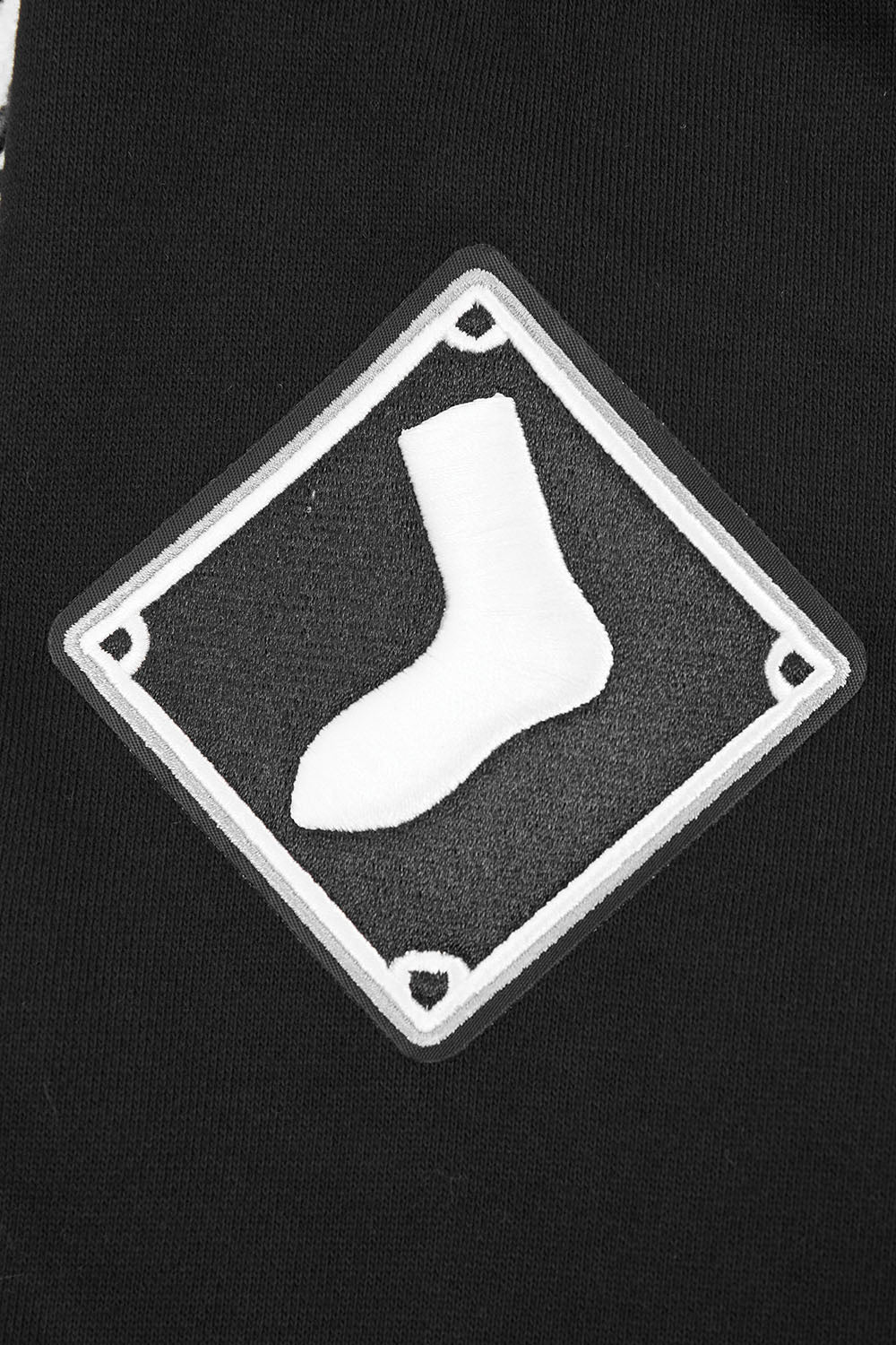 MLB CHICAGO WHITE SOX SCRIPT TAIL MEN'S RIB FLEECE PULLOVER HOODIE (BLACK/GRAY) - Image 8