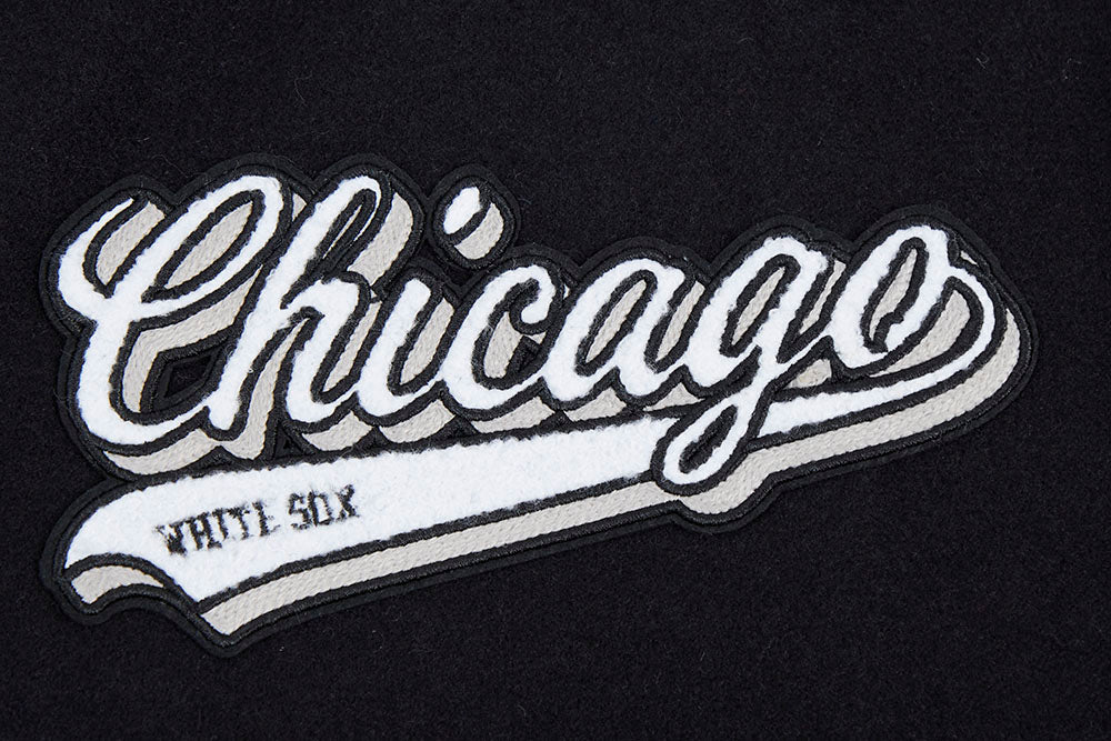 MLB CHICAGO WHITE SOX SCRIPT TAIL MEN'S RIB WOOL VARSITY (BLACK/GRAY) - Image 5
