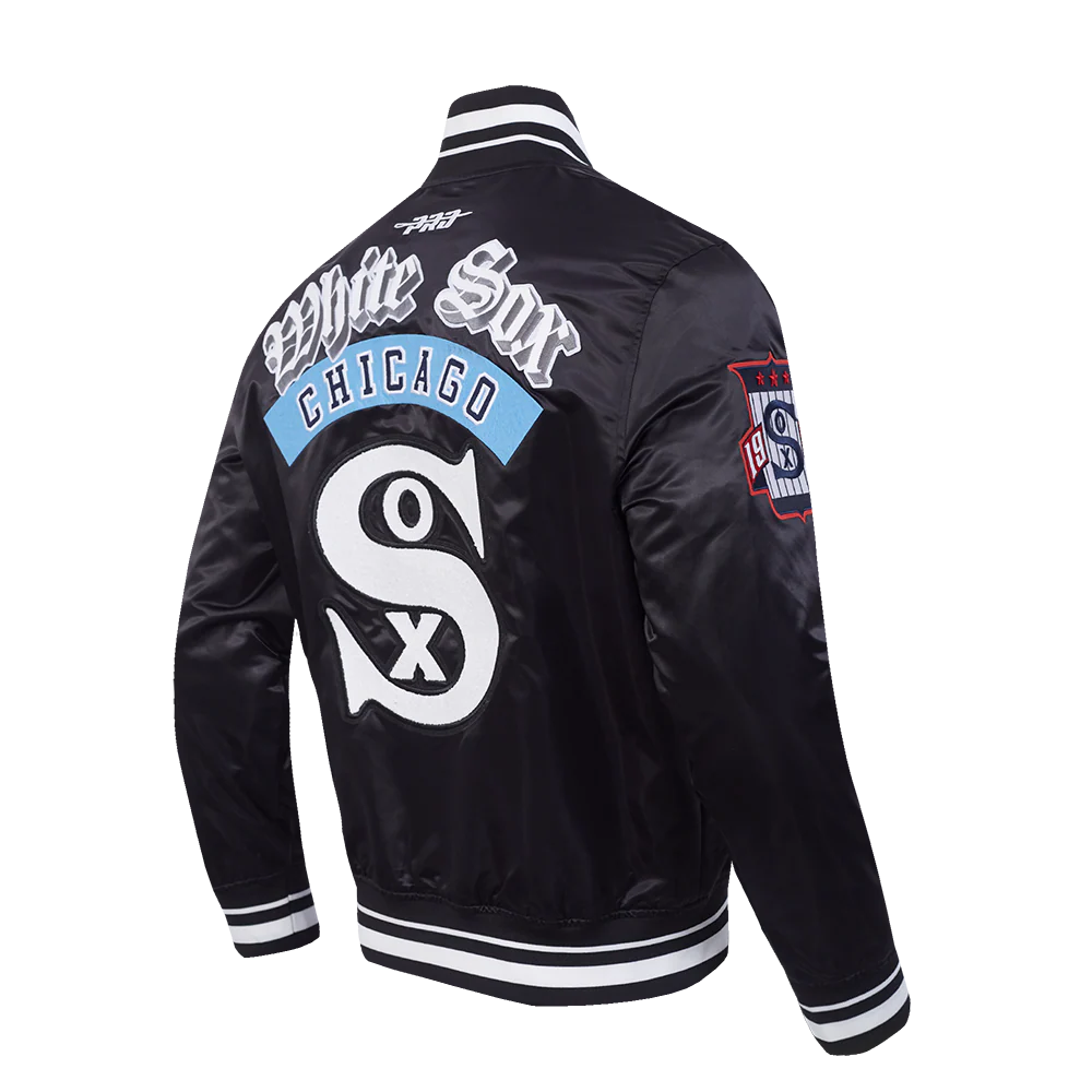 MLB CHICAGO WHITE SOX BEST OF MEN'S RIB SATIN JACKET (BLACK) - Image 4