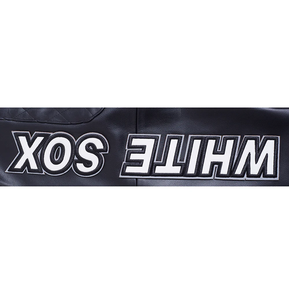 MLB CHICAGO WHITE SOX MEN'S MOTO JACKET (BLACK/WHITE) - Image 10