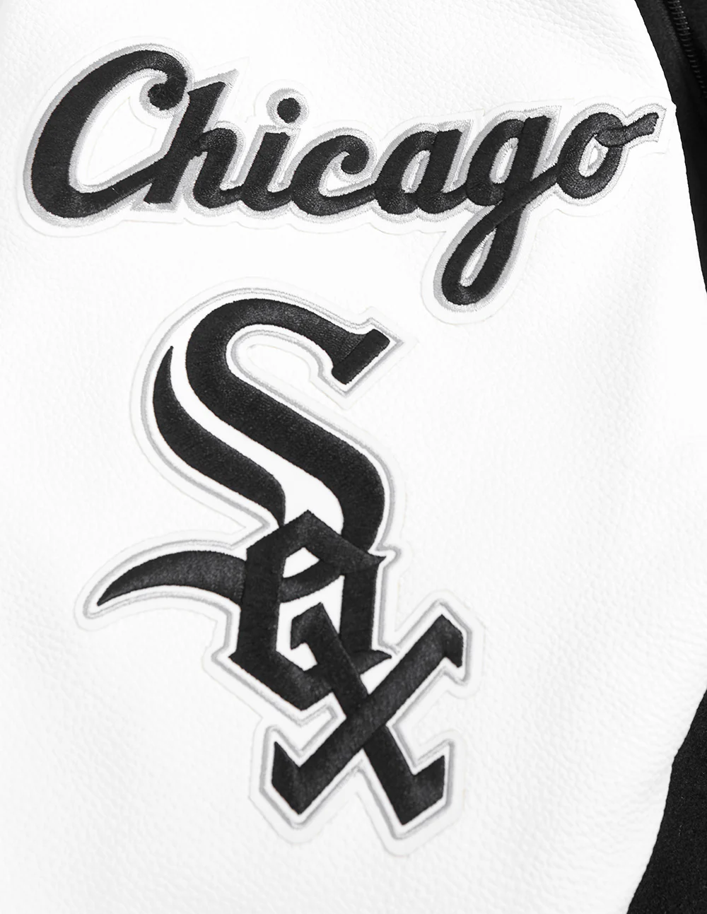 MLB CHICAGO WHITE SOX OLD ENGLISH WOOL MEN'S VARSITY JACKET (BLACK/WHITE) - Image 7