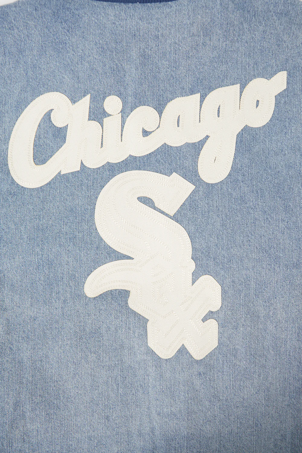 MLB CHICAGO WHITE SOX VARSITY BLUES MEN'S DENIM VARSITY JACKET (DENIM/LINEN) - Image 7