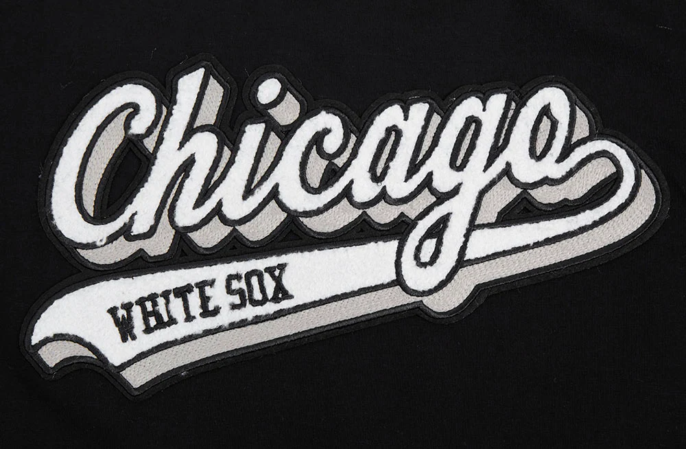 MLB CHICAGO WHITE SOX SCRIPT TAIL WOMEN'S SINGLE JERSEY BOXY TOP (BLACK) - Image 7
