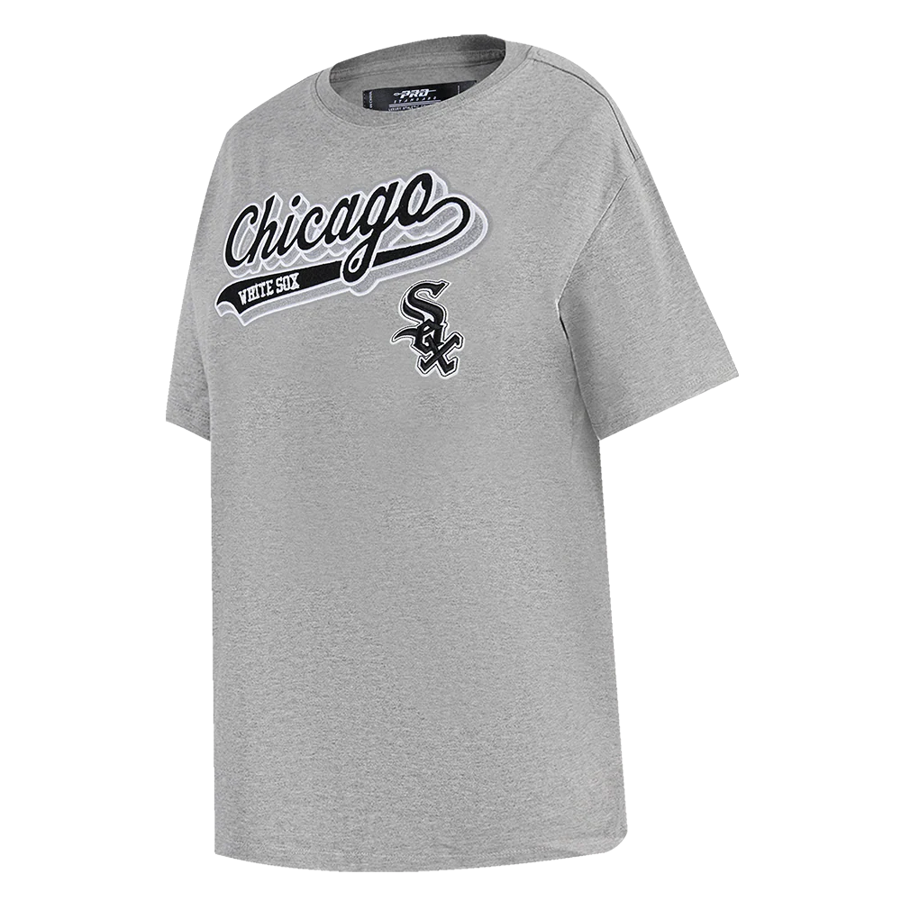 MLB CHICAGO WHITE SOX SCRIPT TAIL WOMEN'S BOYFRIEND TOP (HEATHER GREY) - Image 2
