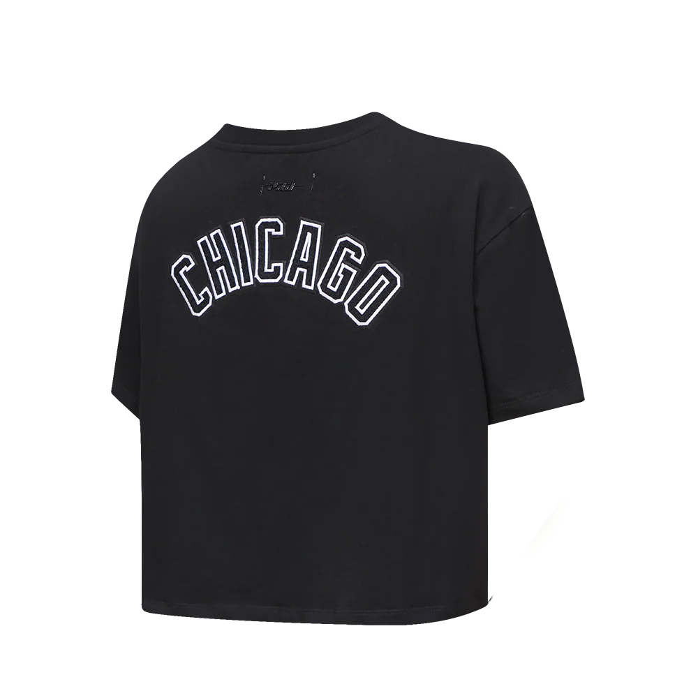 MLB CHICAGO WHITE SOX CLASSIC WOMEN'S BOXY TOP (BLACK) - Image 2