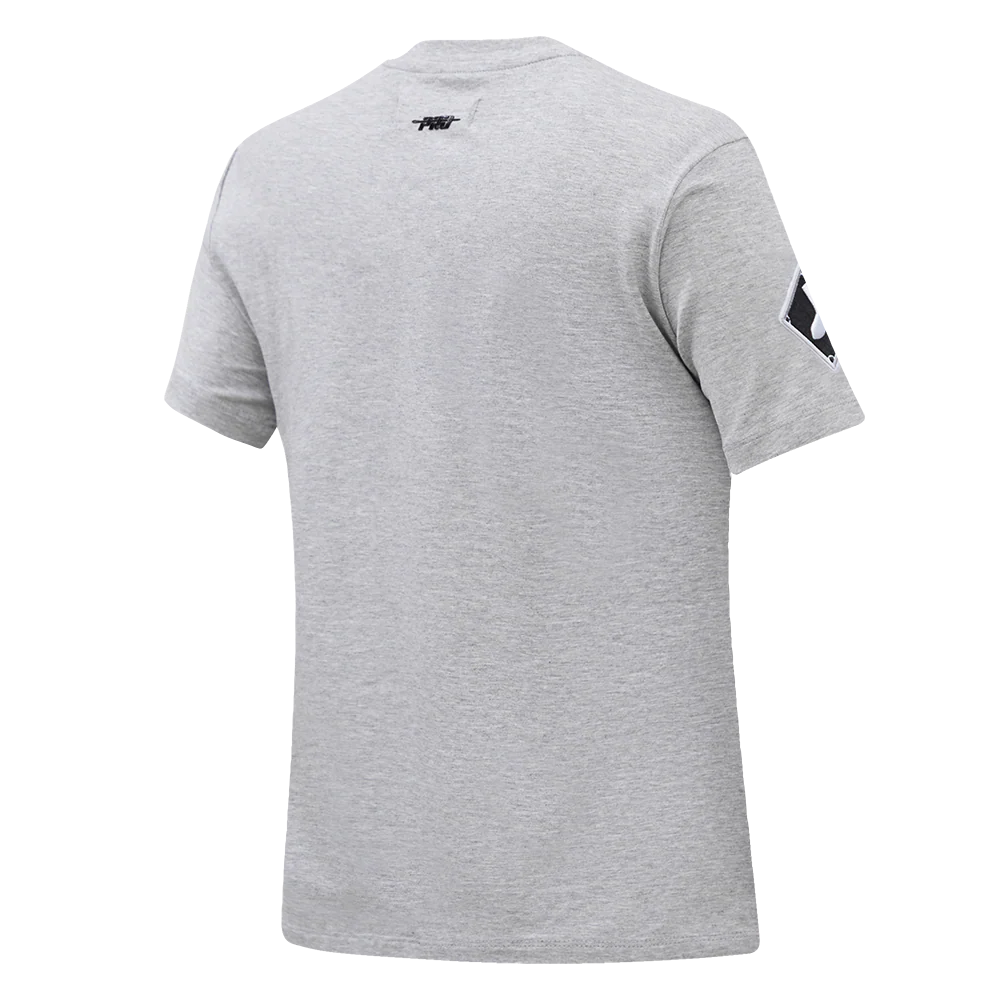 MLB CHICAGO WHITE SOX CLASSIC SHORT SLEEVE WOMEN'S SINGLE JERSEY SLIM FIT TOP (HEATHER GREY) - Image 3