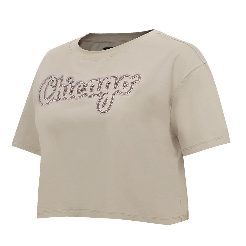 MLB CHICAGO WHITE SOX NEUTRAL WOMEN'S BOXY TOP (TAUPE) - Image 2