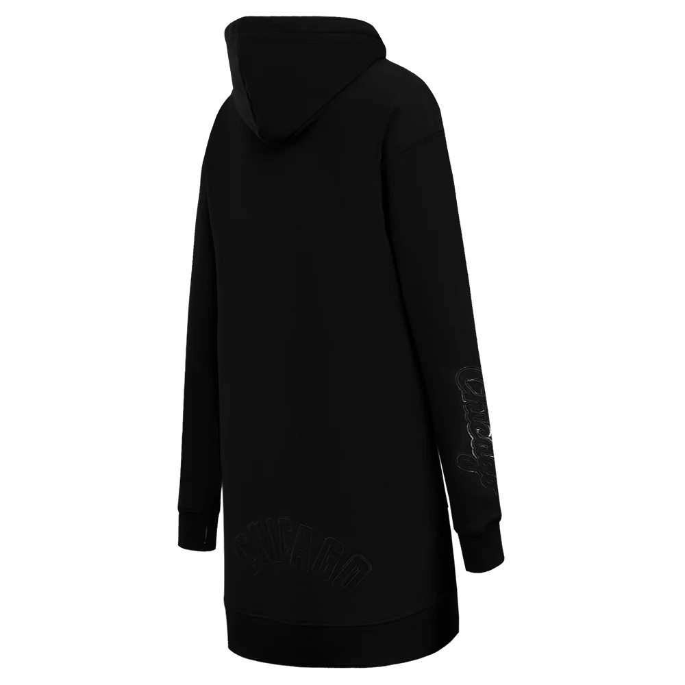 MLB CHICAGO WHITE SOX TRIPLE BLACK WOMEN'S HOODIE DRESS (TRIPLE BLACK) - Image 3