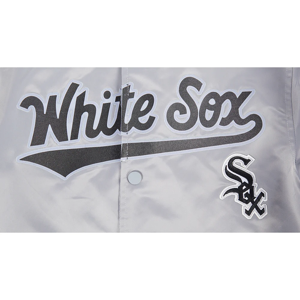 MLB CHICAGO WHITE SOX CLASSIC BIG BOYS SATIN JACKET (SILVER) - Image 6