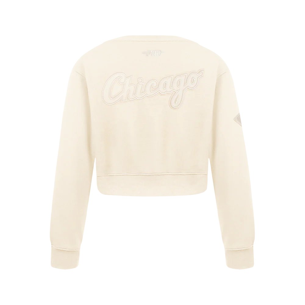 MLB CHICAGO WHITE SOX NEUTRAL BIG GIRLS FLEECE CREWNECK (EGGSHELL) - Image 3
